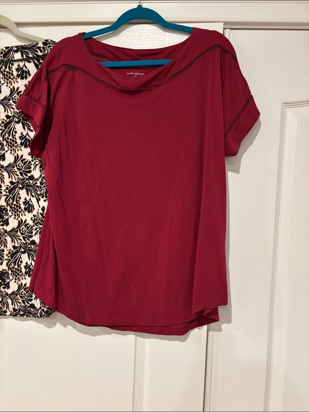 Lane Bryant Burgundy & Printed Short Sleeve Tees - Size 14/16 - Picture 6 of 7